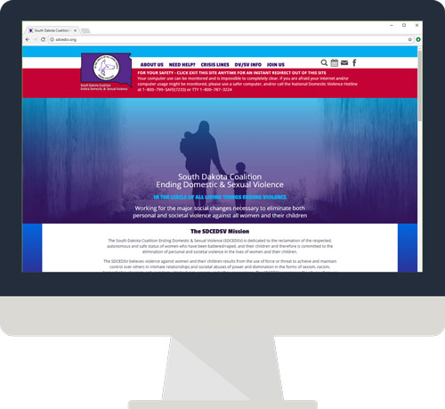 A desktop monitor showing the SDCEDSV website