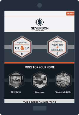 Severson Oil website on a tablet